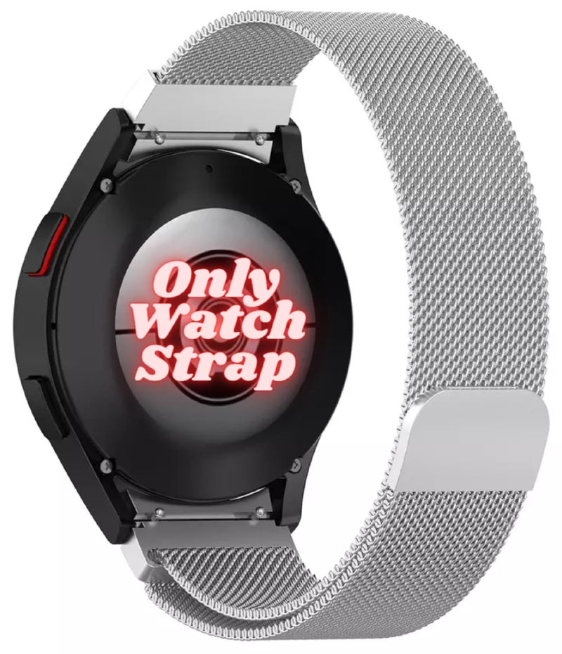 PEFKO Pss32 20Mm Stainless Steel Metal Bands Compatible For Samsung Galaxy Watch 4 & 5 44Mm 40Mm / Pro Band 45Mm Classic 46Mm 42Mm? ?? Only Strap ? Not Included (20Mm,Silver [ Milanese Magnetic ]) - Image 1