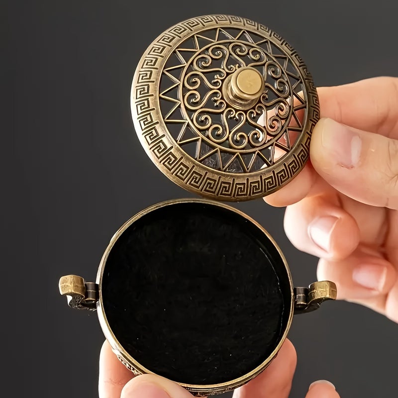حامل بخور معدني من البرونز بتصميم مزخرف بثلاث كرات ذهبية، مثالي لليوغا والتأمل وديكور غرفة النوم، ومناسب كهدايا في المناسبات. لا يحتاج إلى كهرباء. الكمية: قطعة واحدة. - Image 4