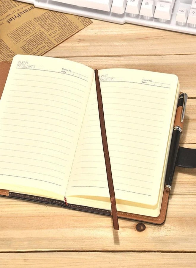 XIBO PU Leather Lock Diary Locking Journal Writing Notebook with Combination Lock & Pen Holder, Agenda Planner Lined Journal for Unisex 96 Sheets (192 Pages) (Vintage, Black) - Image 3