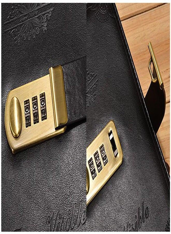 XIBO PU Leather Lock Diary Locking Journal Writing Notebook with Combination Lock & Pen Holder, Agenda Planner Lined Journal for Unisex 96 Sheets (192 Pages) (Vintage, Black) - Image 5