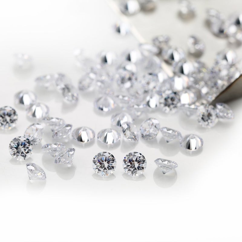 JIANGYUANGEMS 1000pcs 2.5mm 5A Round Machine Cut White Cubic Zirconia Stone Loose CZ Synthetic Gemstone for Jewelry Making - Image 4