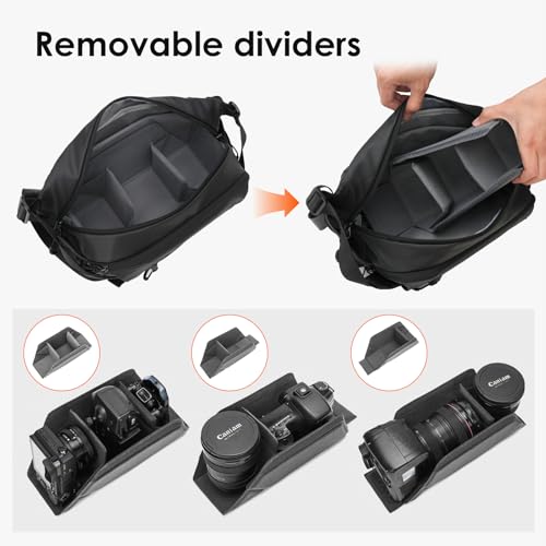 TARION Urban Camera Sling Bag - Waterproof 5.5L Crossbody Bag with Expandable Wet/Dry Separation Pocket & Tripod Strap - XProber - Image 5
