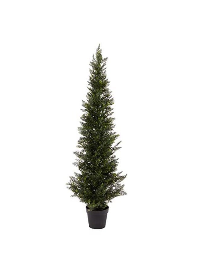 TRESIL Two 3 Foot Outdoor Artificial Cedar Trees Potted Plants - Image 3