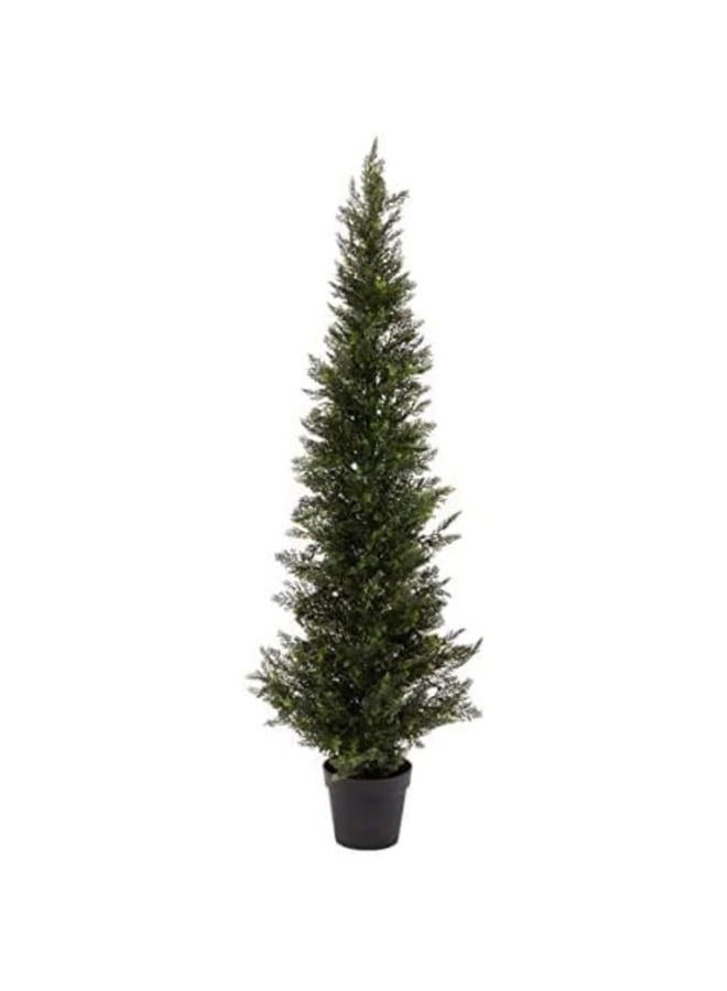 TRESIL Two 3 Foot Outdoor Artificial Cedar Trees Potted Plants - Image 4
