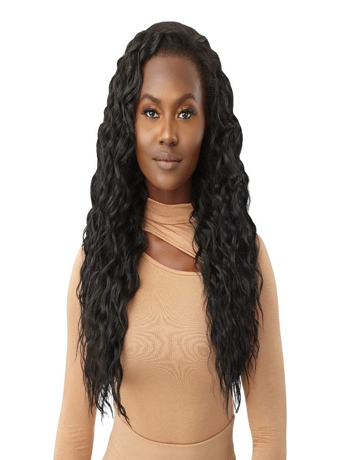 أوتر شعر مستعار قصير من نوع Outre Quick Weave Half Wig Cap Lays Flat Wig KAYLEY (DR2/BLSDBL) - Image 1