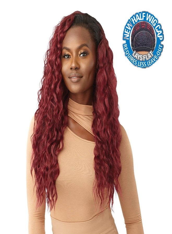 أوتر شعر مستعار قصير من نوع Outre Quick Weave Half Wig Cap Lays Flat Wig KAYLEY (DR2/BLSDBL) - Image 5