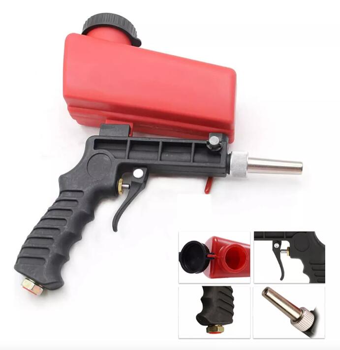 Cross-border hot selling small handheld pneumatic sandblasting portable gravity spray hardware tools red sandblasting - Image 3