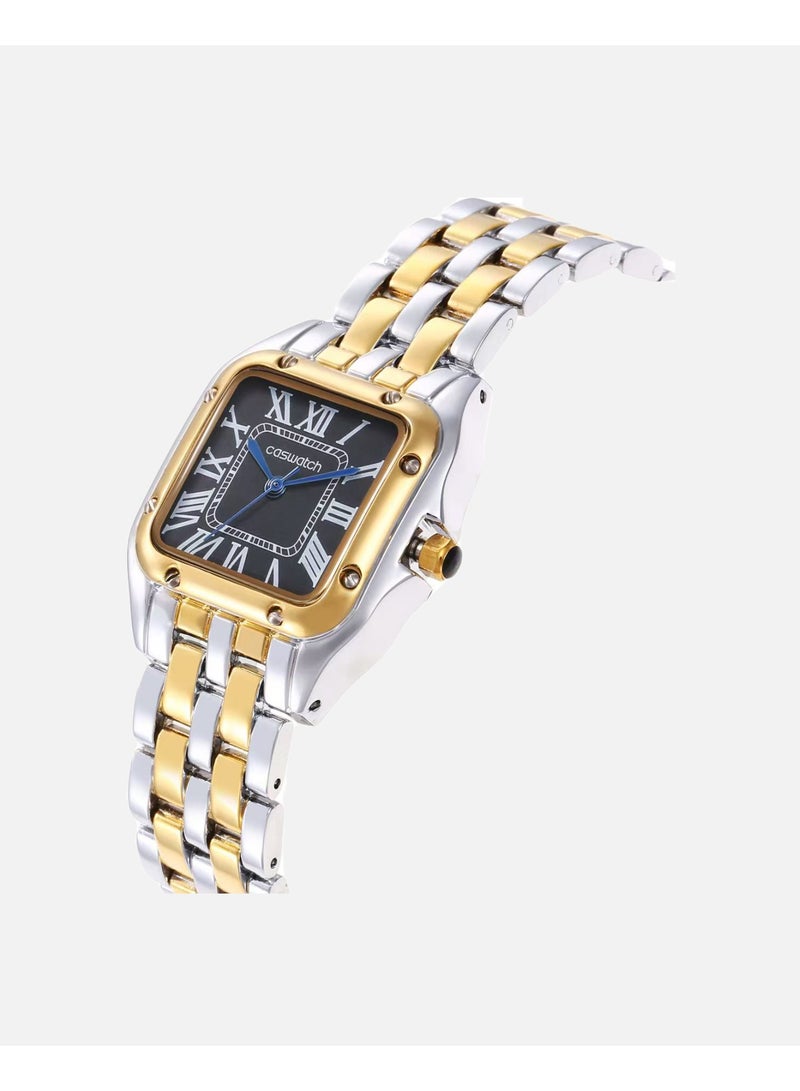Women's square watch in two colors, black - Image 1