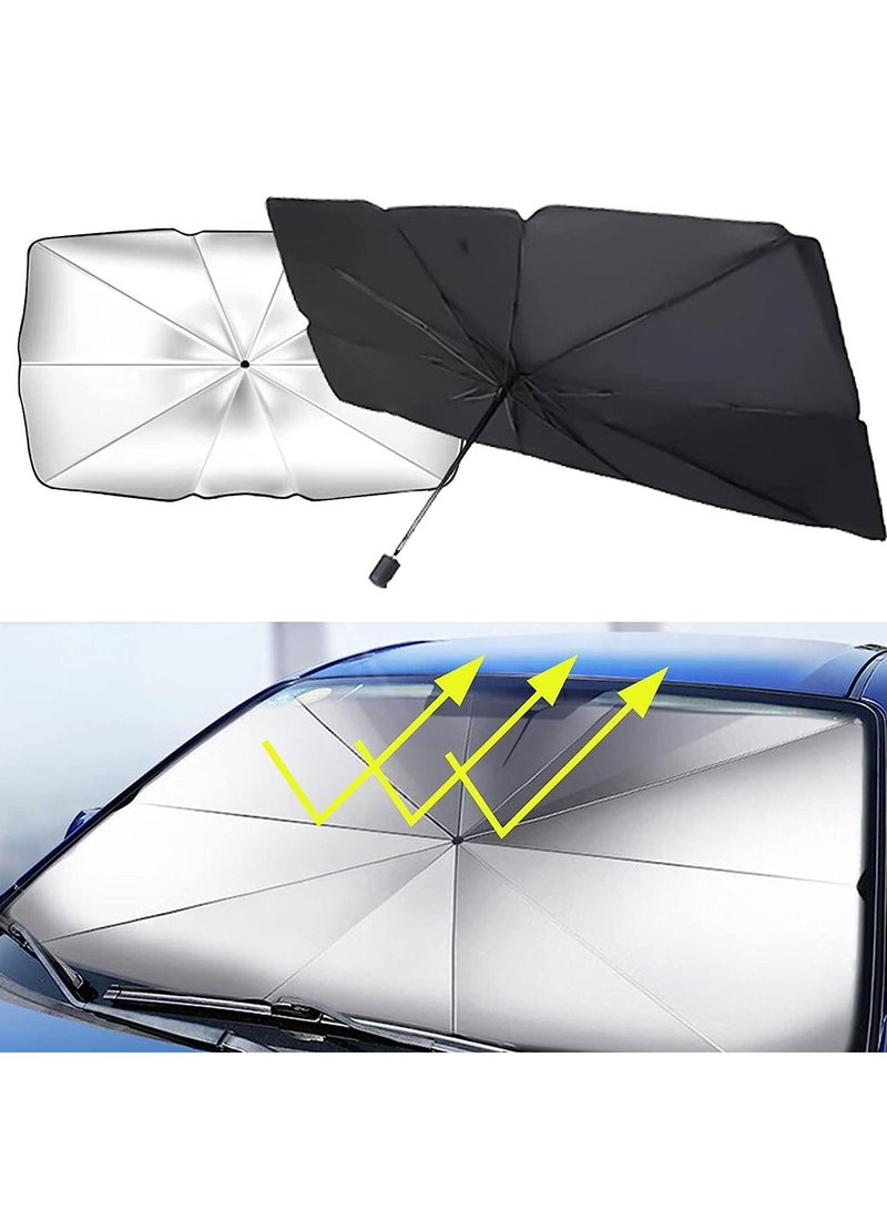 DubaiGallery Car Sun Shade for Windshield UV Rays and Heat Sun Visor for Car Front Window Foldable Sunshades Umbrella - Image 2