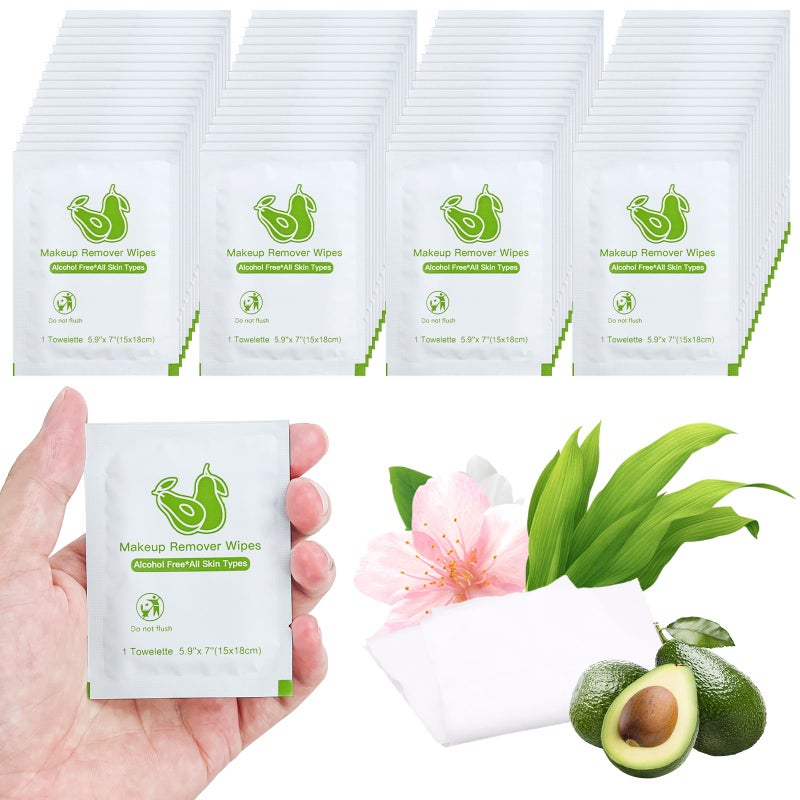 Makeup Remover Wipes Bulk Individually WrappedTravel Makeup Wipes Individual Makeup Remover Wipes Bulk Gentle Cleansing Makeup Remover Wipes for Face Cleansing Mascara Lipstick Travel Hotel 100