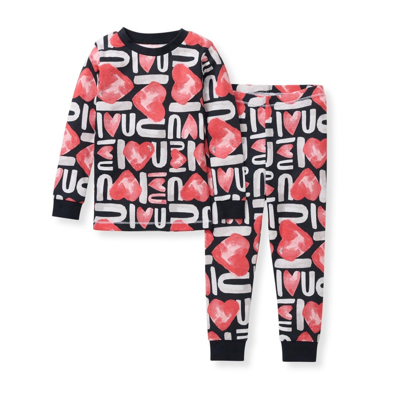 Burt's Bees Baby Baby Boys' Pajamas, Tee and Pant 2-Piece Pj Set, 100% Organic Cotton, Big Love, 12 Months - Image 1