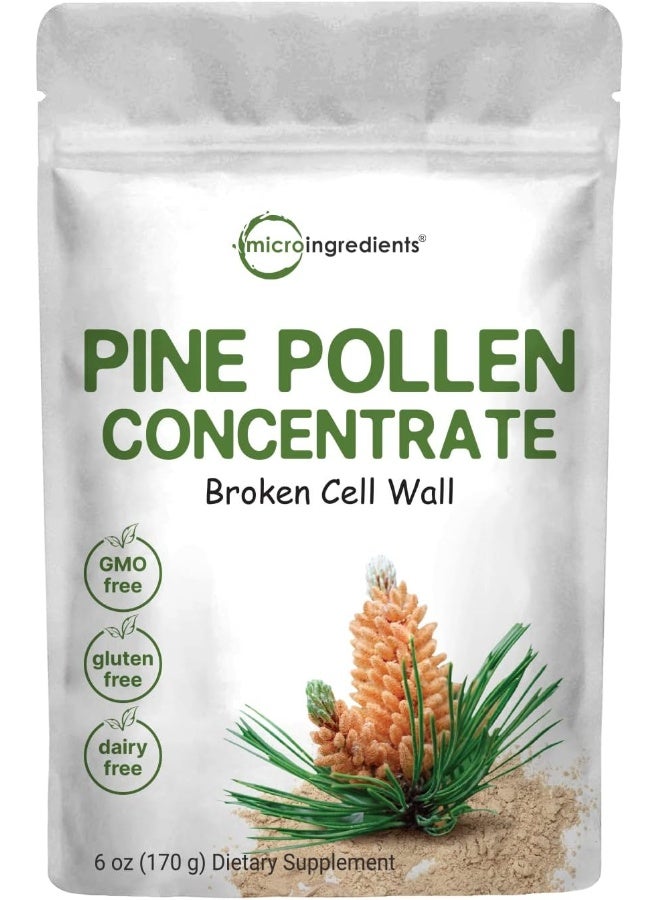 Micro Ingredients Pure Pine Pollen Powder, 6 Ounce, Wild Harvest and Broken Cell Wall, Supports Immune System Health, Boosts Energy, Antioxidant And Androgenic, No GMOs, Vegan Friendly - Image 1