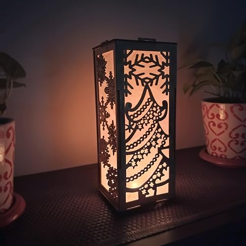 SOLOBOLO Christmas Decoration Items Light Box | Xmas Table Candles Lights Decor | Christmas Lanterns | Christmas Decoration Candle Holder - Image 1