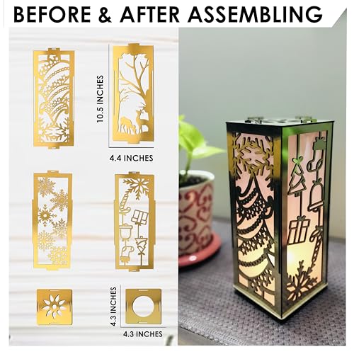 SOLOBOLO Christmas Decoration Items Light Box | Xmas Table Candles Lights Decor | Christmas Lanterns | Christmas Decoration Candle Holder - Image 3
