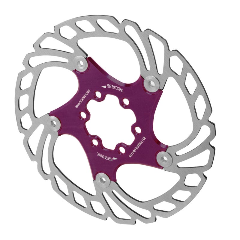 Bike Disc Brake Rotor: Purple, 1.8‑1.9mm Thick - Stainless Steel & Aluminum Alloy Construction, CNC Precision, Mechanical Floating Design for Mountain Bikes, Road Bikes - Image 4