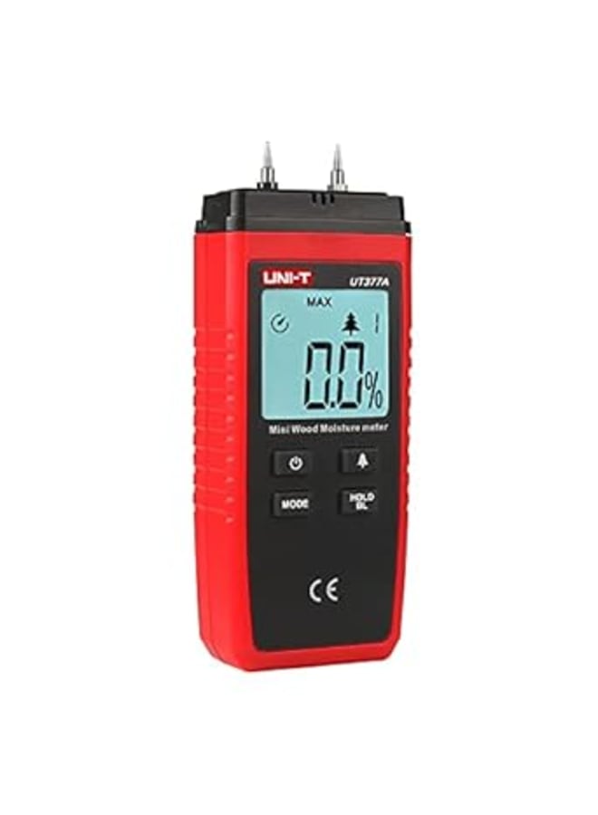 UNI-T UNI-T Wood Moisture Meter UT377A, Pin-Type Digital Moisture Tester Detector Damp Tester Dampness Meter, Detects up to 2.6”(65mm) Deep for Wood Building Material Firewood Paper Floor Measuring