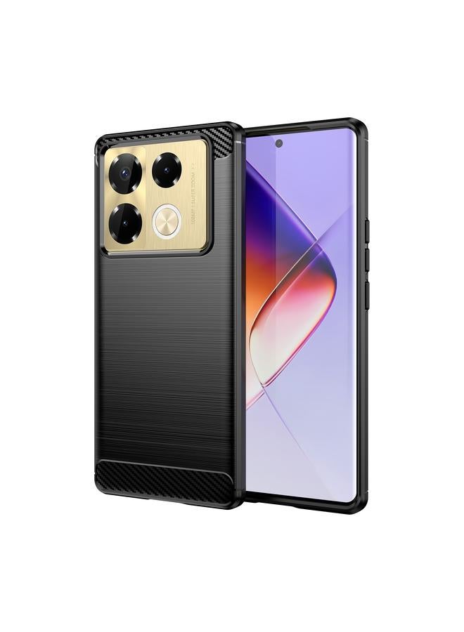 For Infinix Note 40 Pro 5G Carbon Fiber Brushed Texture TPU Phone Case(Black)