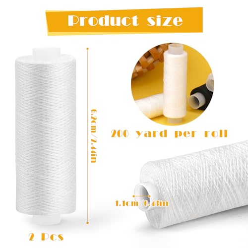 ZMAAGG Sewing Thread, 200 Yards Per Roll White Thread for Sewing, Polyester Threads for Sewing Machine, Hand Stitching, Embroidery - Image 2