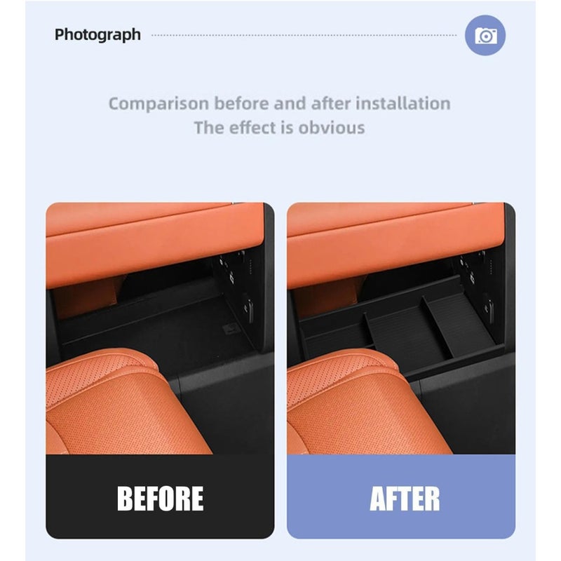 Center Console Lower Storage Organizer Tray Compatible With BYD Leopard 7 Titanium 7 2025 2026 TPE Non-Slip Shock-Absorbing Mat Interior Accessory For Car Home Office Black 30x15x3cm Durable Flexible Fit - Image 2