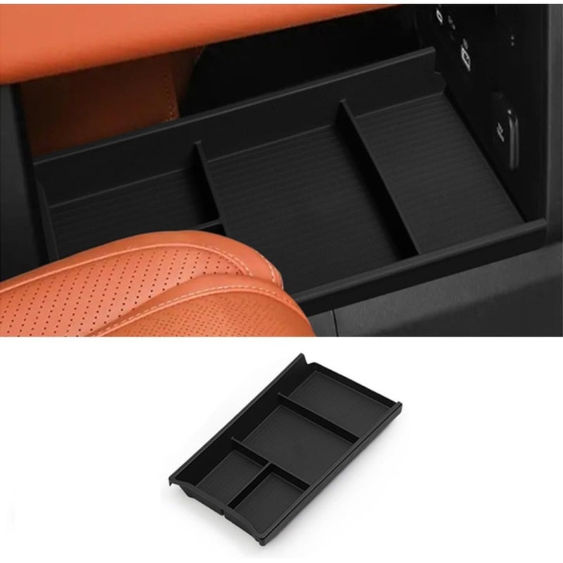 Center Console Lower Storage Organizer Tray Compatible With BYD Leopard 7 Titanium 7 2025 2026 TPE Non-Slip Shock-Absorbing Mat Interior Accessory For Car Home Office Black 30x15x3cm Durable Flexible Fit - Image 1