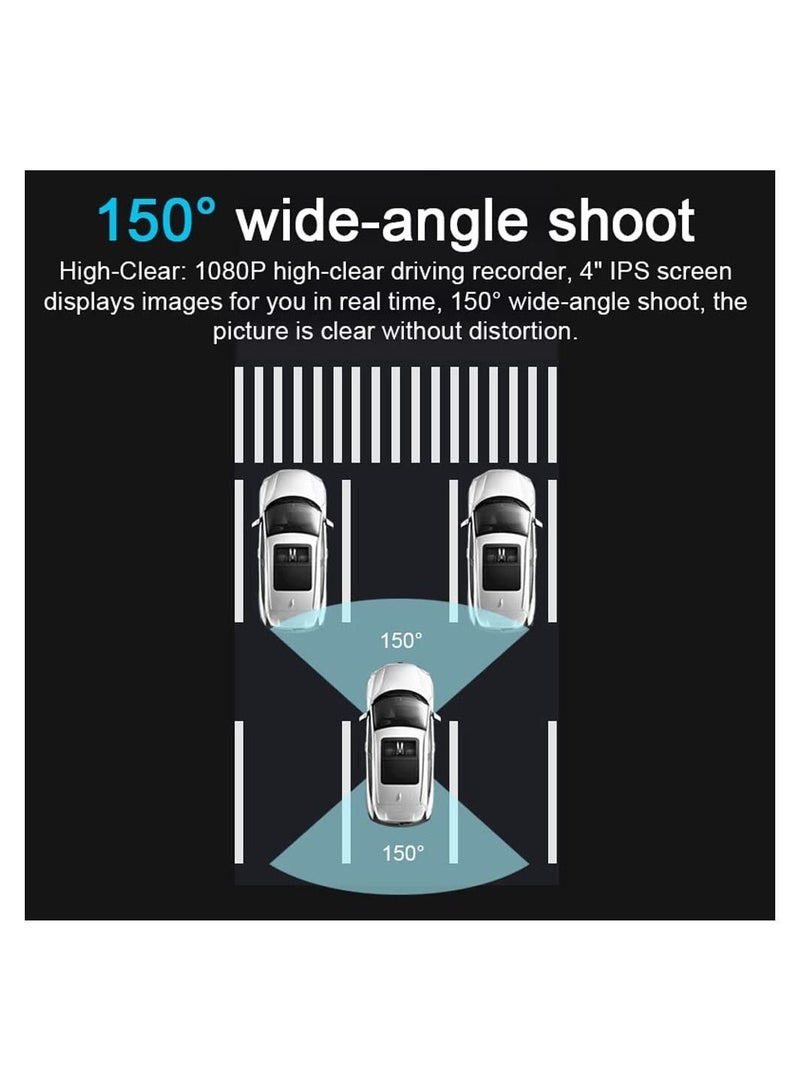 Generic 4" LCD Car Camera 1080P DVR Dual Lens Dash Cam Front Rear Inside Night Vision G-sensor - Image 5