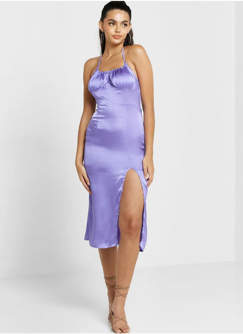 PUBLIC DESIRE Halter Neck Side Split Dress