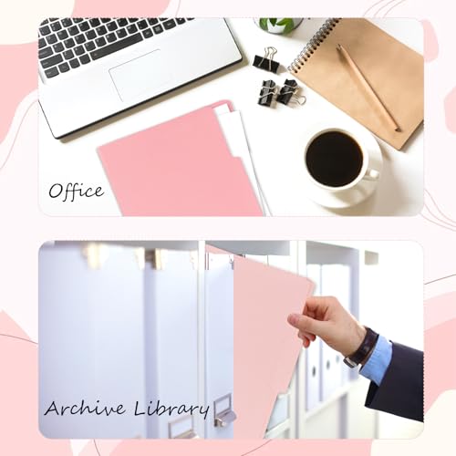 Bazyrock 12Pcs Pink File Folders Letter Size Colored Manilla File Folders with 1/3-cut Tabs Decorative File Pockets for Office School Business Home Organizer(12, Pink Series) - Image 5