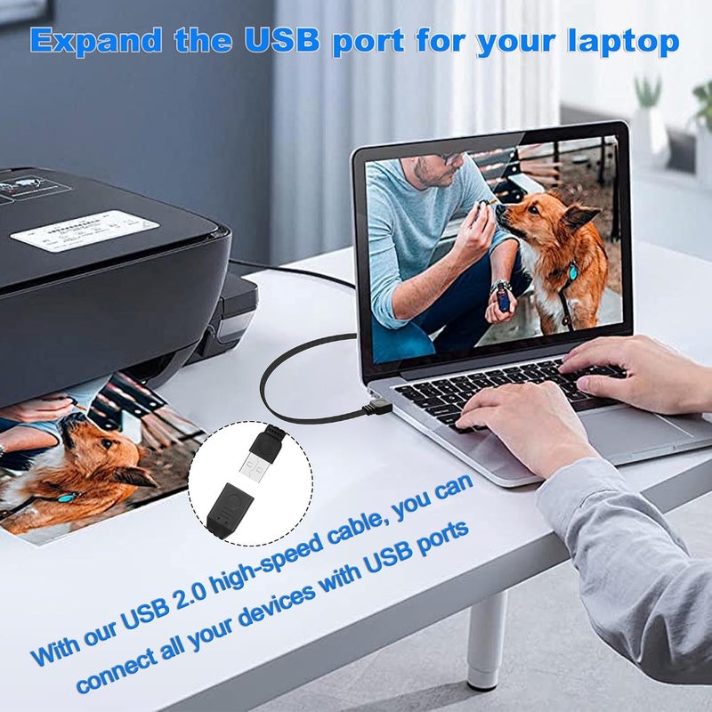 كاست ويف كابل تمديد USB 2.0، كابل مسطح من نوع USB A ذكر إلى أنثى، سرعة عالية تصل إلى 4.8 جيجابت في الثانية، كابل تمديد قصير USB 2.0 لأجهزة الكمبيوتر المحمولة والتلفزيون ولوحة المفاتيح والطابعات، يدعم الشحن/النقل (11 بوصة/30 سم) - Image 5