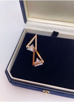 Stainless steel 18K gold plated non fading geometric triangle zircon earrings