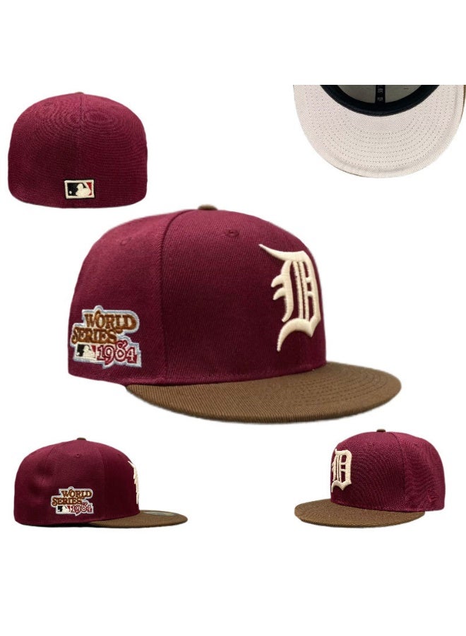 NEW ERA Detroit Tigers 1904 World Series Burgundy Brown Snapback Hat – Vintage MLB Retro Cap 606SIZE