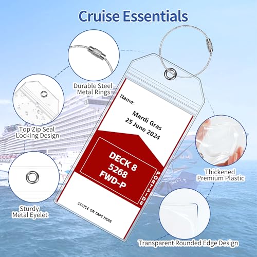 SEAVILIA 8 Pack Luggage Tags Travel Essentials & Cruise Essentials for NCL, Princess, Carnival, Royal Caribbean & Celebrity Cruise Ships by SEAVILIA - Image 5