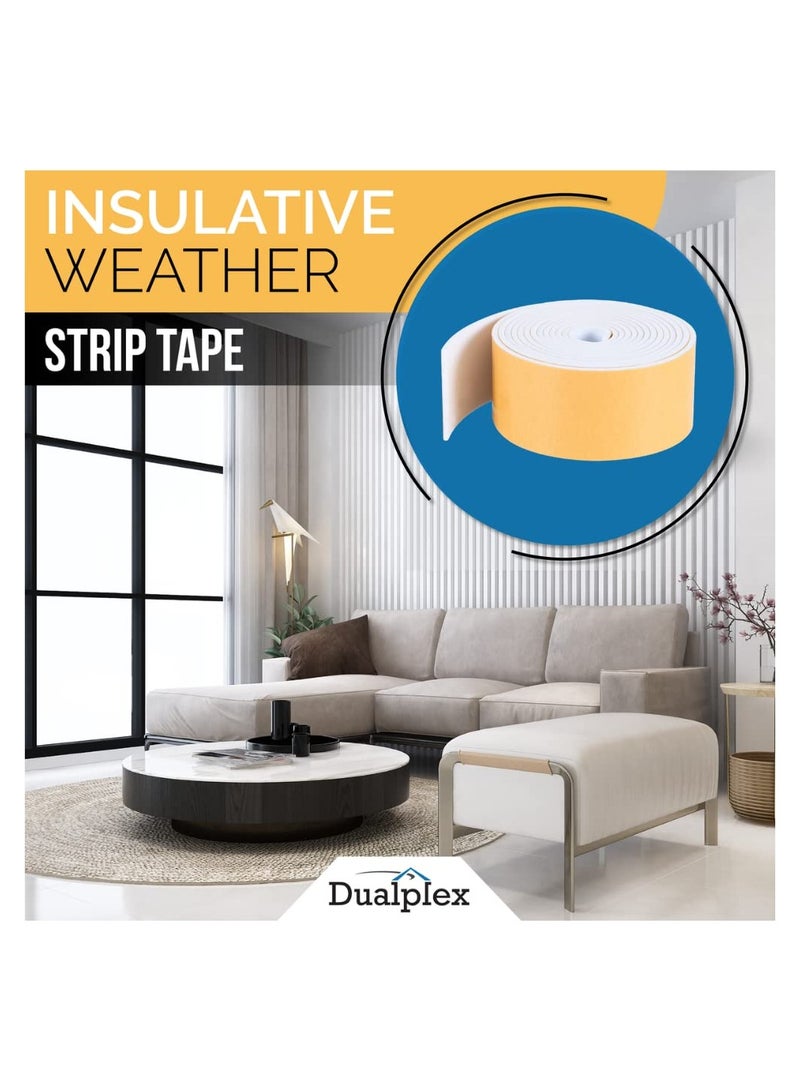 High Density Foam Weather Stripping Insulation Tape for Doors and Windows Self Adhesive Seal 10 Feet Long 2 Inches Wide - Image 4