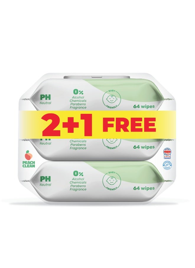 Baby Wipes 64 wipes x 3 Packs - Cleansing Water Wet Wipes for Babies & Adults - 99.9% Purified Multi Purpose Aqua Wipes - Ideal for Sensitive Skin & Gentle Baby Care - pzsku/ZF4498B3C79A609AAF0E9Z/45/1742795537/4e0af1f7-0063-41f5-88d8-88a310666394