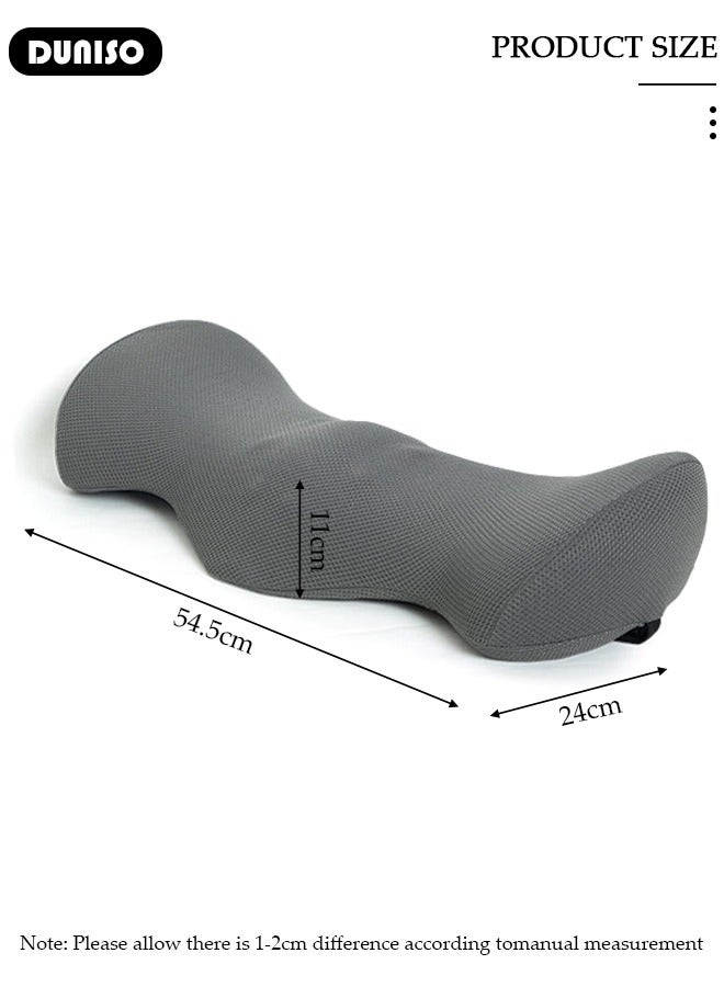 DUNISO وسادة دعم أسفل الظهر، وسادة دعم الظهر المريحة من رغوة الذاكرة مع غطاء قابل للإزالة والغسل، وسادة دعم الظهر المحمولة القابلة للتنفس لتخفيف الألم، وسادة نوم أسفل الظهر للسرير، كراسي المكتب، مقاعد السيارات - Image 4