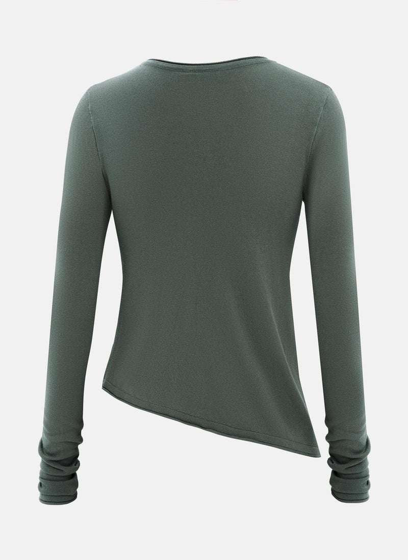 Lichi Jersey longlseeve with asymmetrical edge - Image 3