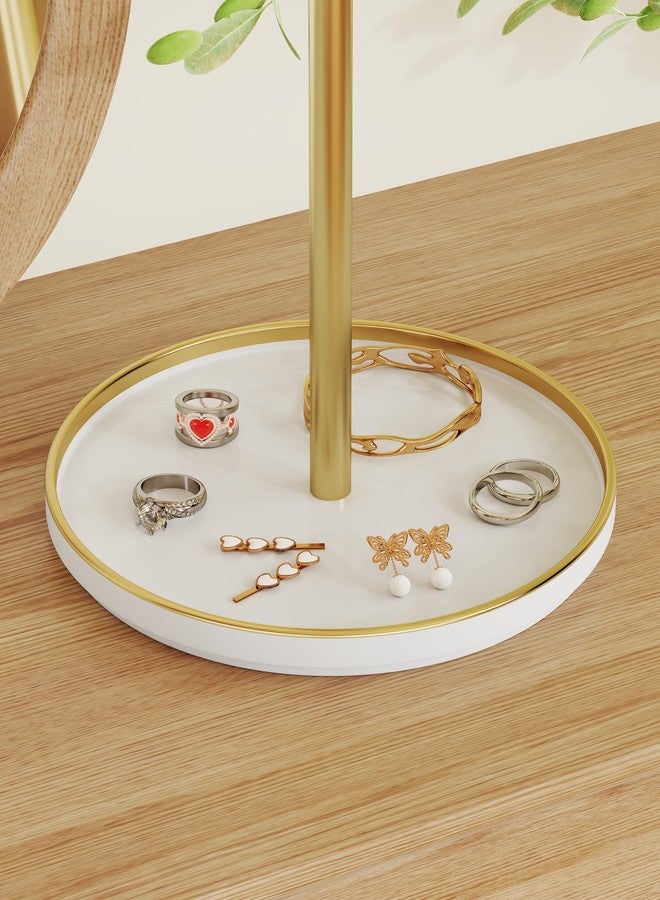 NiHome Adjustable Height Necklace Holder Stand with Premium Ceramic Base & Elegant Metal Jewelry Organizer, Display for Necklaces, Bracelets, Earrings, and Accessories, Ideal for Vanity or Dresser - Image 4