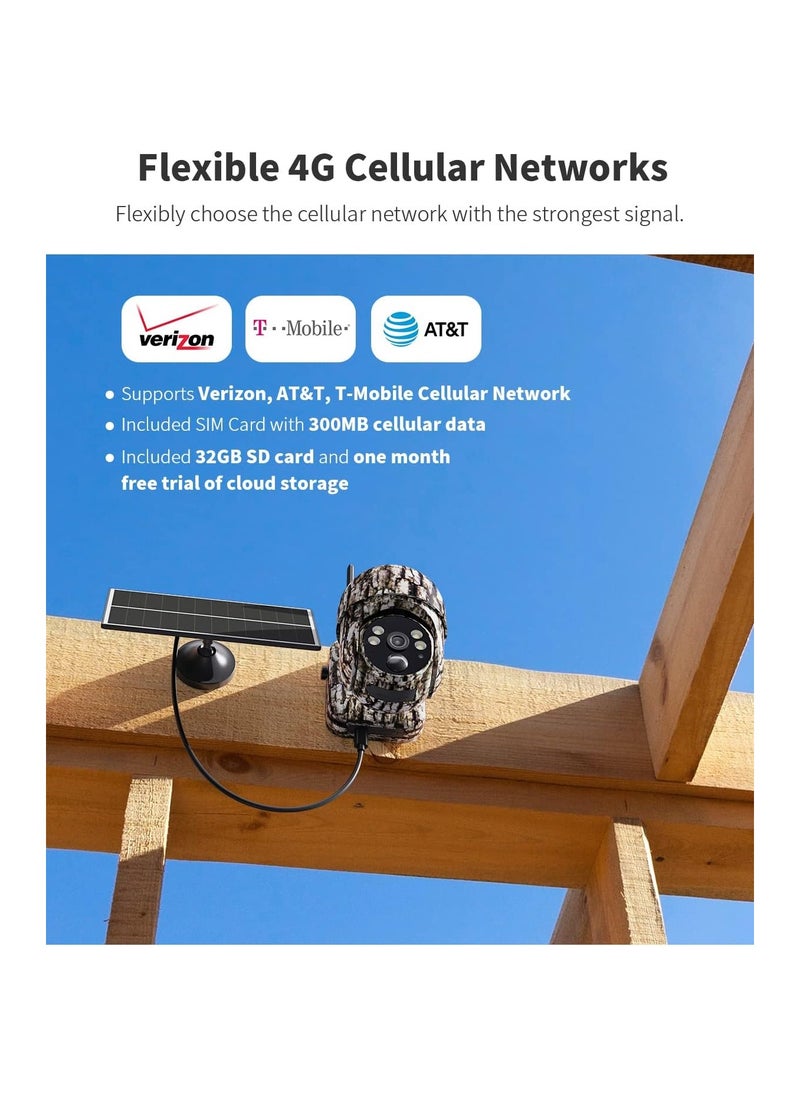 Generic - 4G LTE Cellular Trail Camera, Gen 3.0, 360° Full View, 2K Live Streaming, Solar Powered, Remote Access, Night Vision, Motion Activated, IP65 Waterproof (No SD & SIM Included) - Image 1