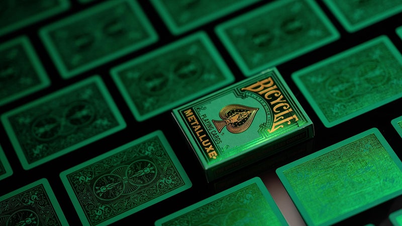 Bicycle Metalluxe Green Playing Cards - Premium Metal Foil Finish - Poker Size - Image 3