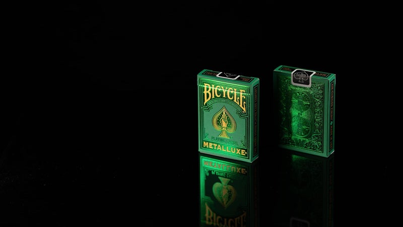 Bicycle Metalluxe Green Playing Cards - Premium Metal Foil Finish - Poker Size - Image 2