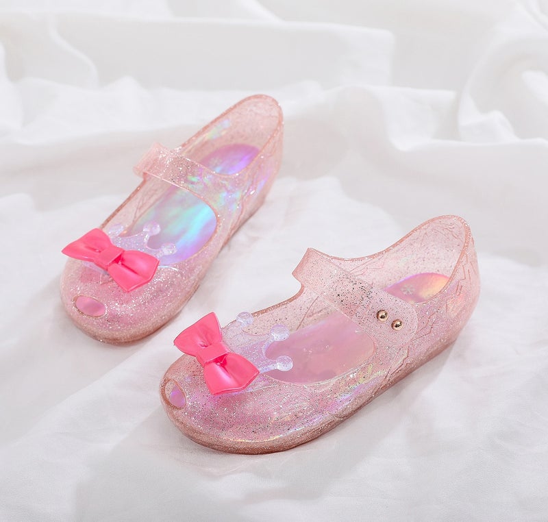 New Low Heel Princess Shoes Soft Sole Girl'S Jelly Shoes Flash Diamond Baby Shoes Children'S Crown Crystal Sandals - Image 1