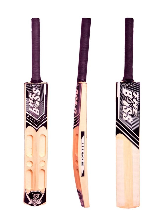 اكستروك مضرب كريكيت من خشب الصفصاف بتصميم مقبب من إصدار XTROKE The Boss، مناسب لجميع أنواع كرات التنس، للأولاد والبنات، للعب المتقدم (حجم كامل). - Image 1