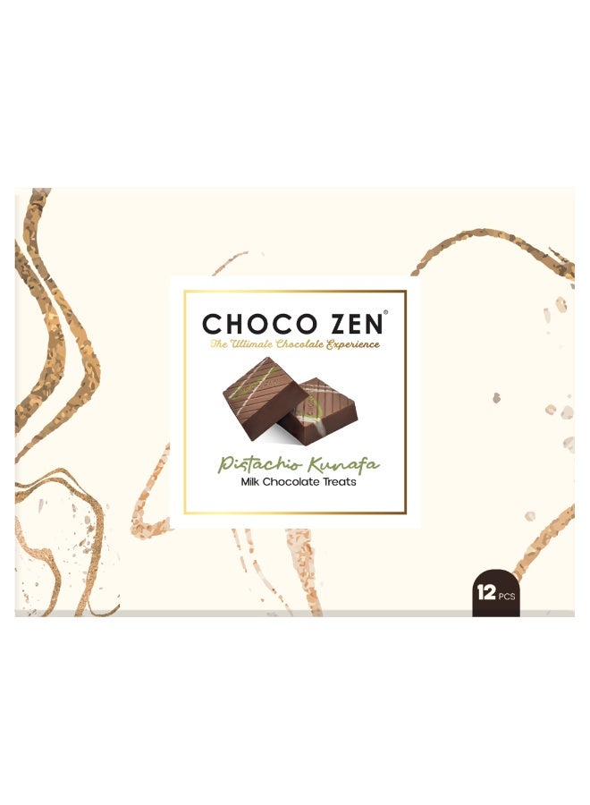 شوكو زين بالفستق والكنافة وشوكولاتة الحليب 12 قطعة 216 جم - Image 1