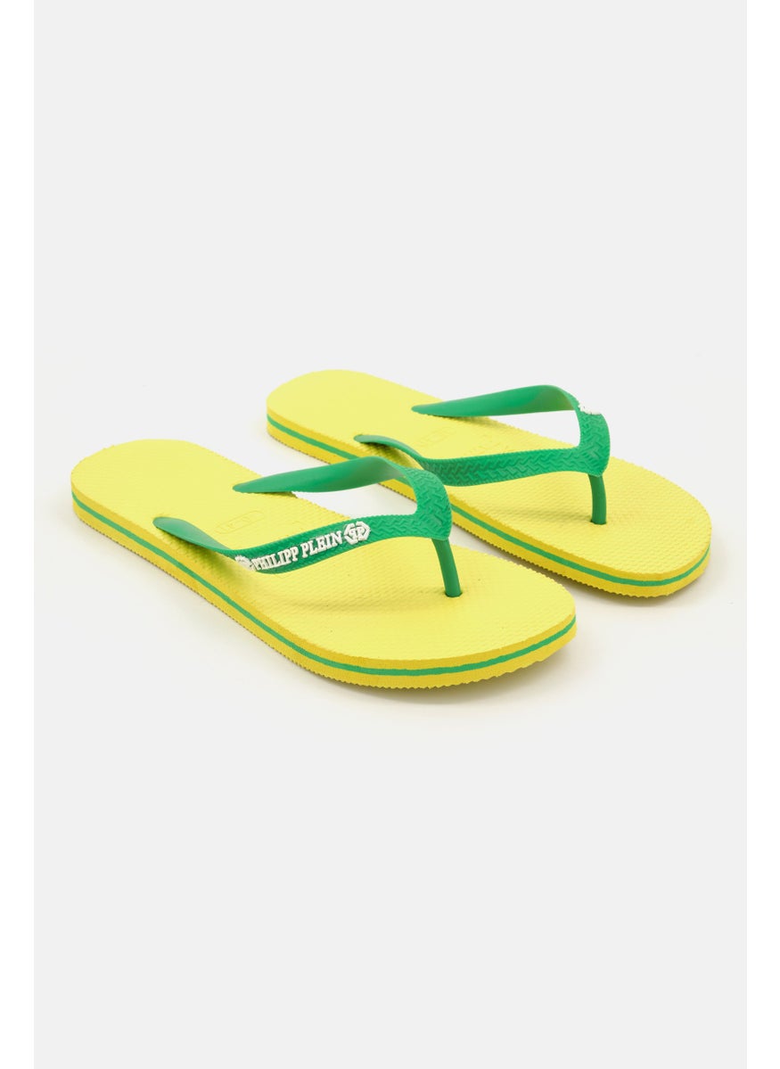 PHILIPP PLEIN Men Flip Flop Slip On Slippers, Yellow  - Image 1