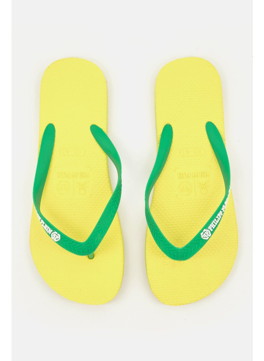 PHILIPP PLEIN Men Flip Flop Slip On Slippers, Yellow  - Image 4