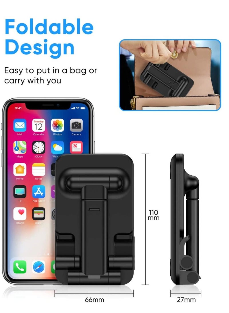 حامل هاتف محمول قابل للتعديل، حامل هاتف قابل للطي، حامل لوحي للمكتب، حامل هاتف محمول قابل لتعديل الزاوية والارتفاع متوافق مع هاتف 11 برو Xs Xs ماكس Xr، ميني، والأجهزة اللوحية (أسود) - Image 2