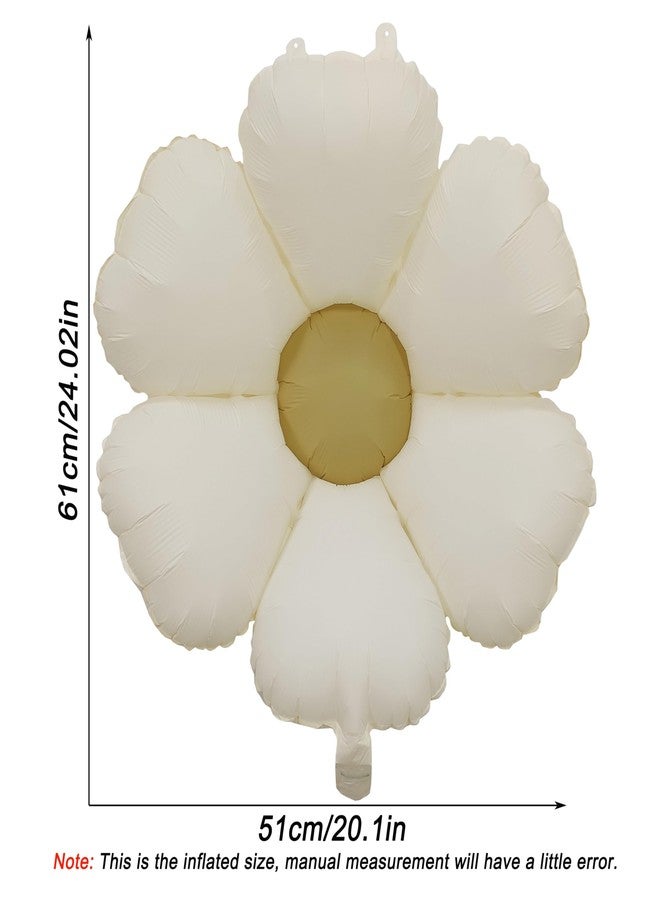 CHANGZHONG Matte White Daisy Balloons Large Size Flower Foil Balloons Fashion Party Decorations Girls Daisy Theme Birthday Party Baby Shower Wedding Balloon Decorations - Image 3