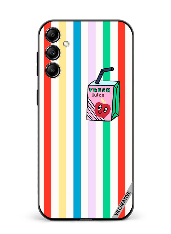 VR CREATIVE Protective Case Cover For Samsung Galaxy A15 5G/A15 Summer Stripe Fresh Juice Apple Fruit Design Multicolour - Image 1