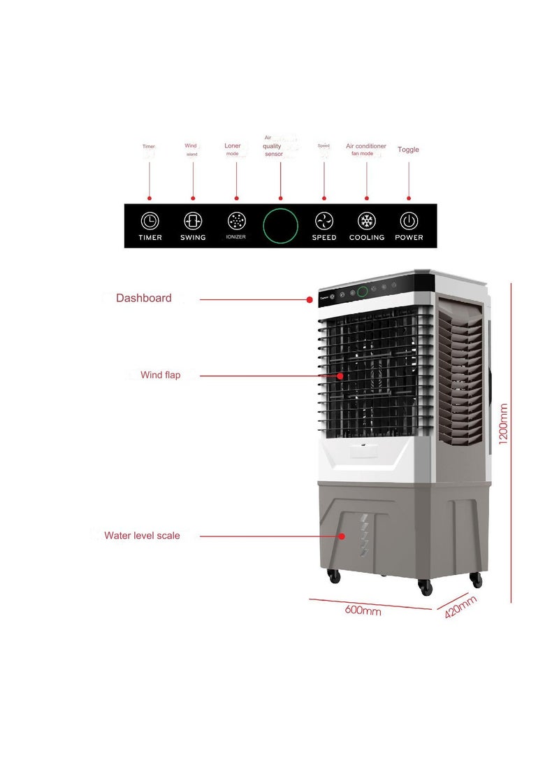 Rapido Everest 9000D Air Cooler 60L, 200W, 3 Speed Settings, Remote Control, Ionizer Air Purifier, 9000 m³/h Airflow, 20–40m² Coverage, White - Image 5
