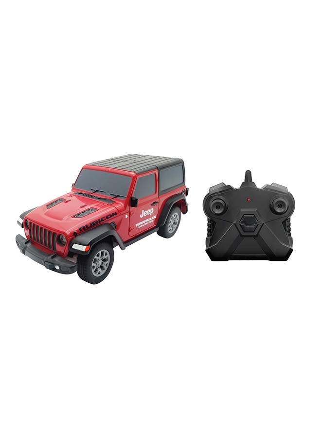 D-Power 1:32 Scale Jeep Wrangler 2018 Remote Control Car – 2-Door Hard Top | Officially Licensed RC Car Toy  – Red  - Image 1