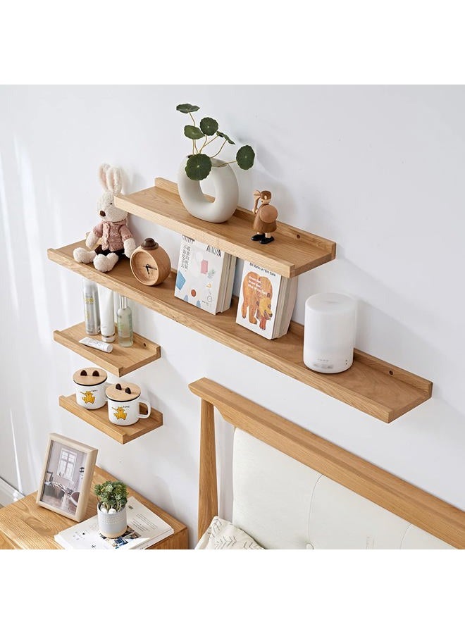 TRWISWDC Floating Shelf for Wall Natural Oak Wood Wall Shelves 36 Inch (Upgrade Width 6"), Display Picture Ledge Shelf for Bedroom Living Room Bathroom Office Kitchen Storage Shelves - Image 5